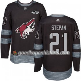 Arizona Coyotes Derek Stepan 21 1917-2017 100th Anniversary Adidas Zwart Authentic Shirt - Mannen